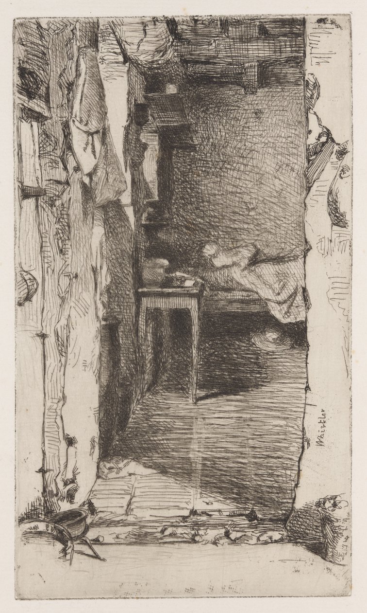 Rongyszedők, Quartier Mouffetard, Párizs alkotó: James Abbott McNeill Whistler