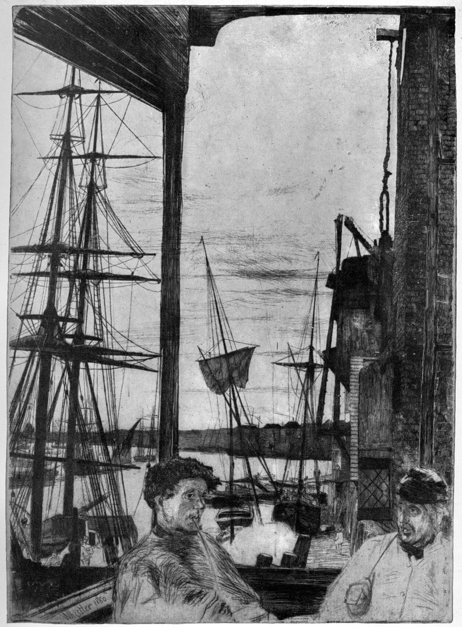 Rotherhithe, 1860-1904. alkotó: James Abbott McNeill Whistler