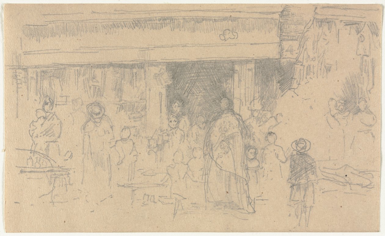 Üzletek Chesterben. alkotó: James Abbott McNeill Whistler