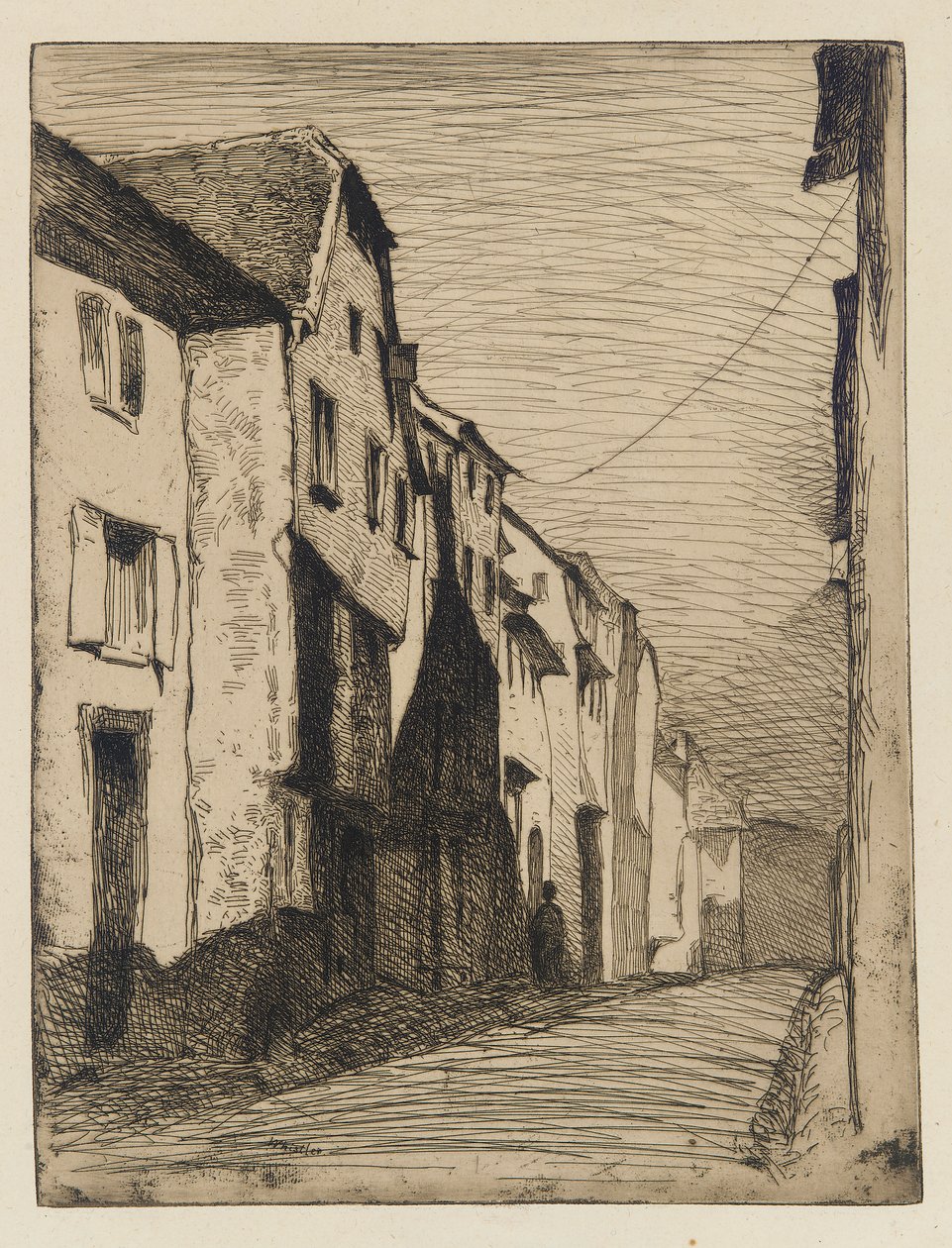 Saverne utca, 1858. alkotó: James Abbott McNeill Whistler
