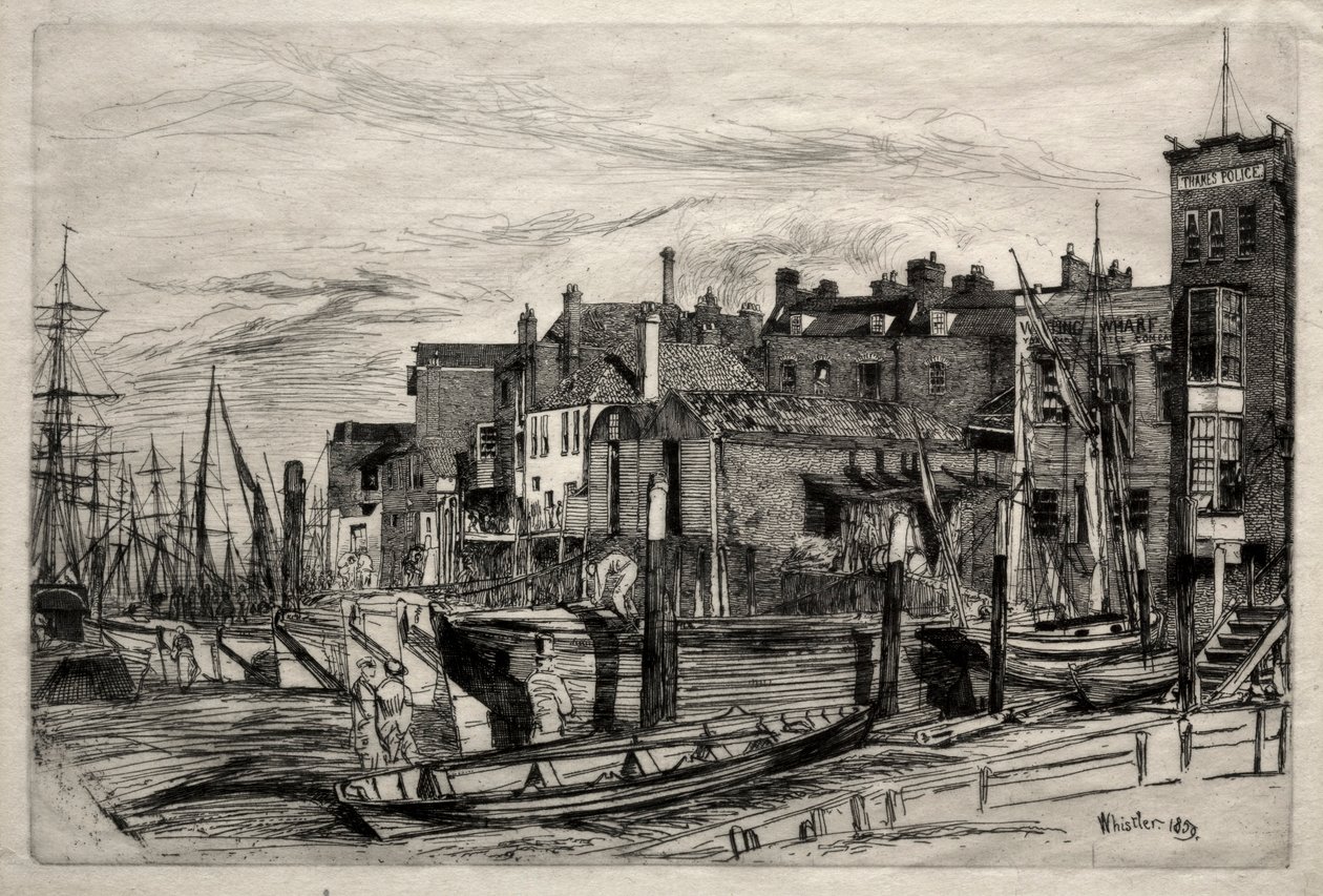Temzei rendőrség, 1859. alkotó: James Abbott McNeill Whistler
