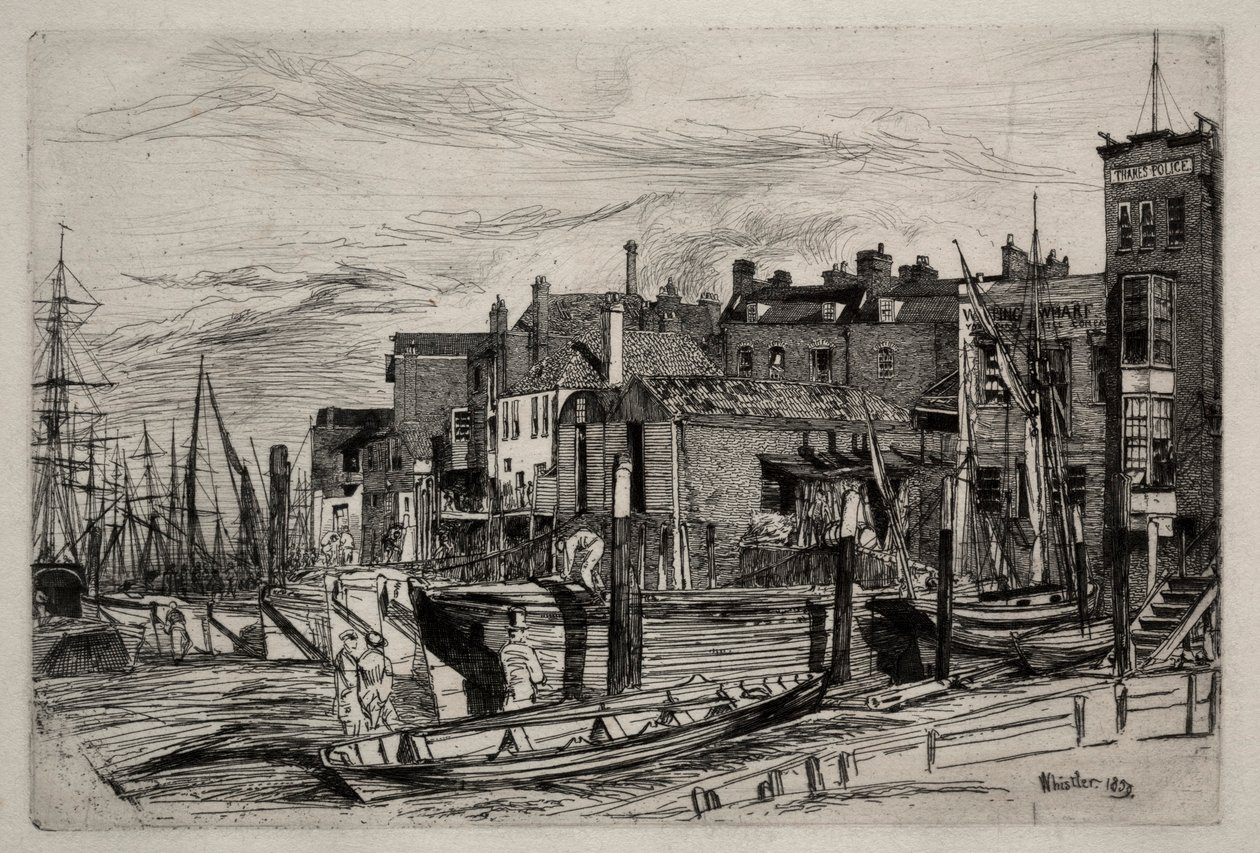 Temzei rendőrség, 1859. alkotó: James Abbott McNeill Whistler