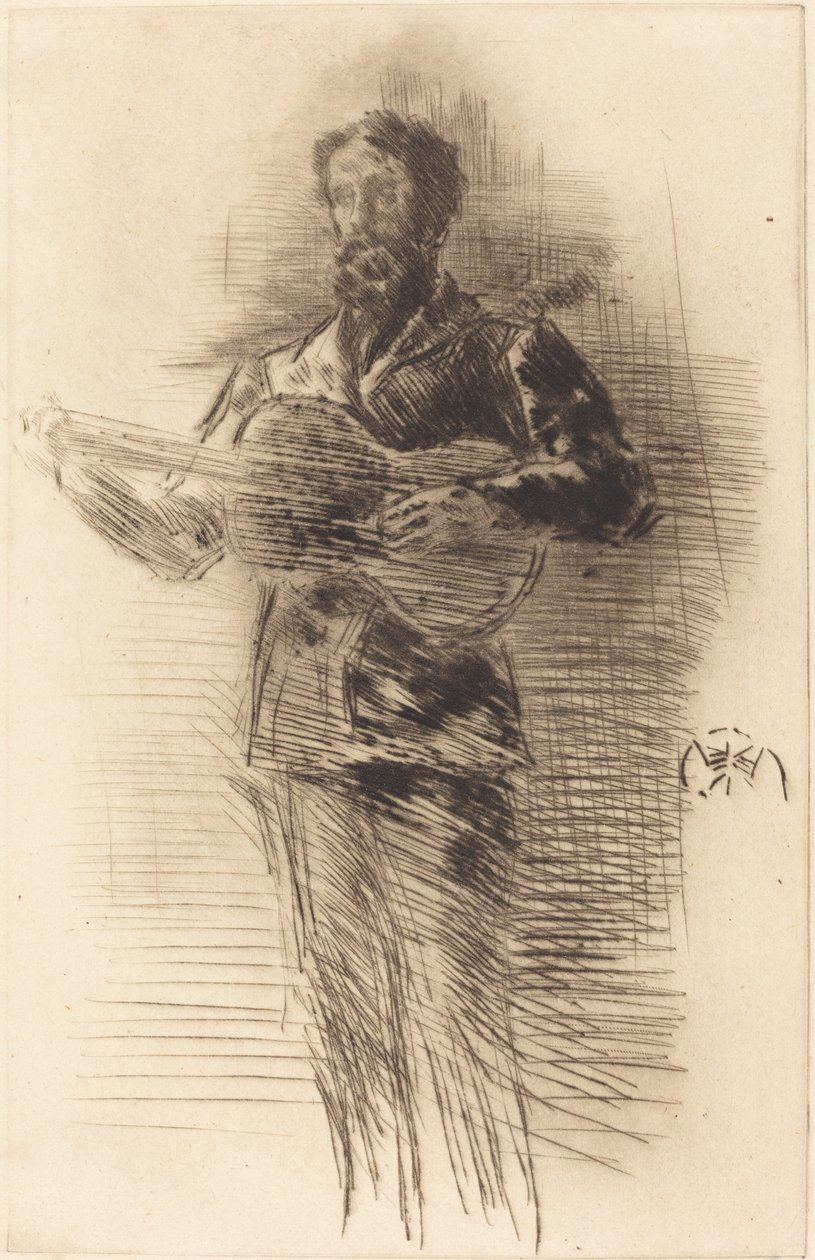 A gitáros, 1875. alkotó: James Abbott McNeill Whistler
