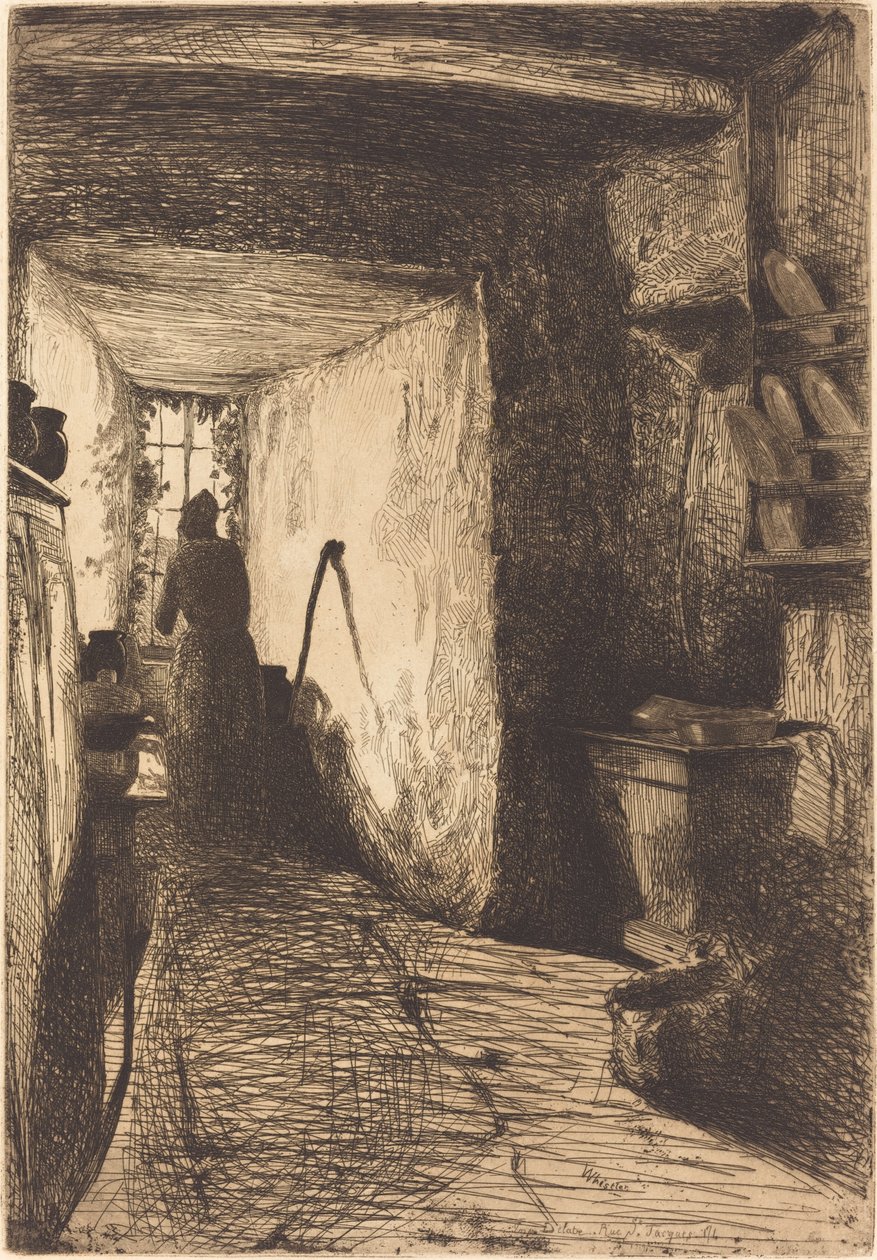 A konyha, 1858. alkotó: James Abbott McNeill Whistler