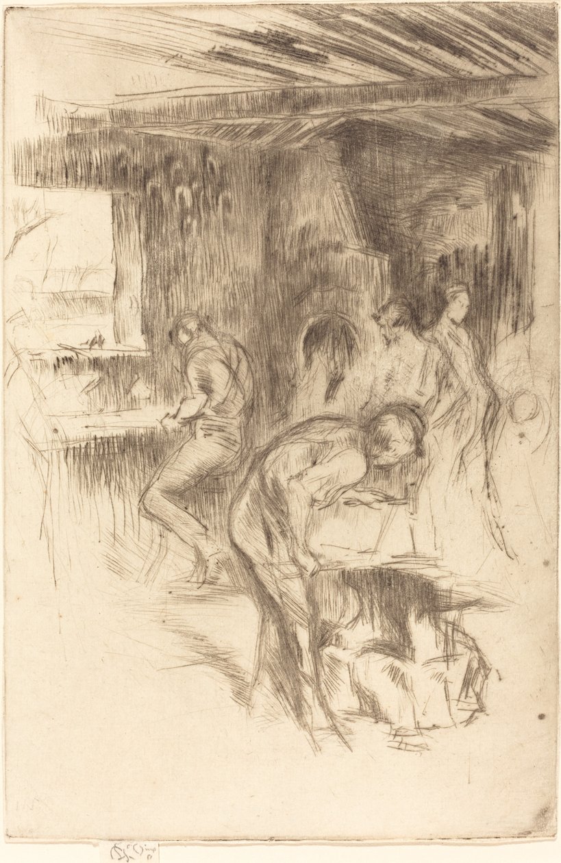 A kis kovácsműhely, 1875. alkotó: James Abbott McNeill Whistler