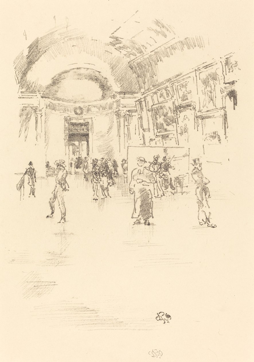 The Long Gallery, Louvre, 1894. alkotó: James Abbott McNeill Whistler