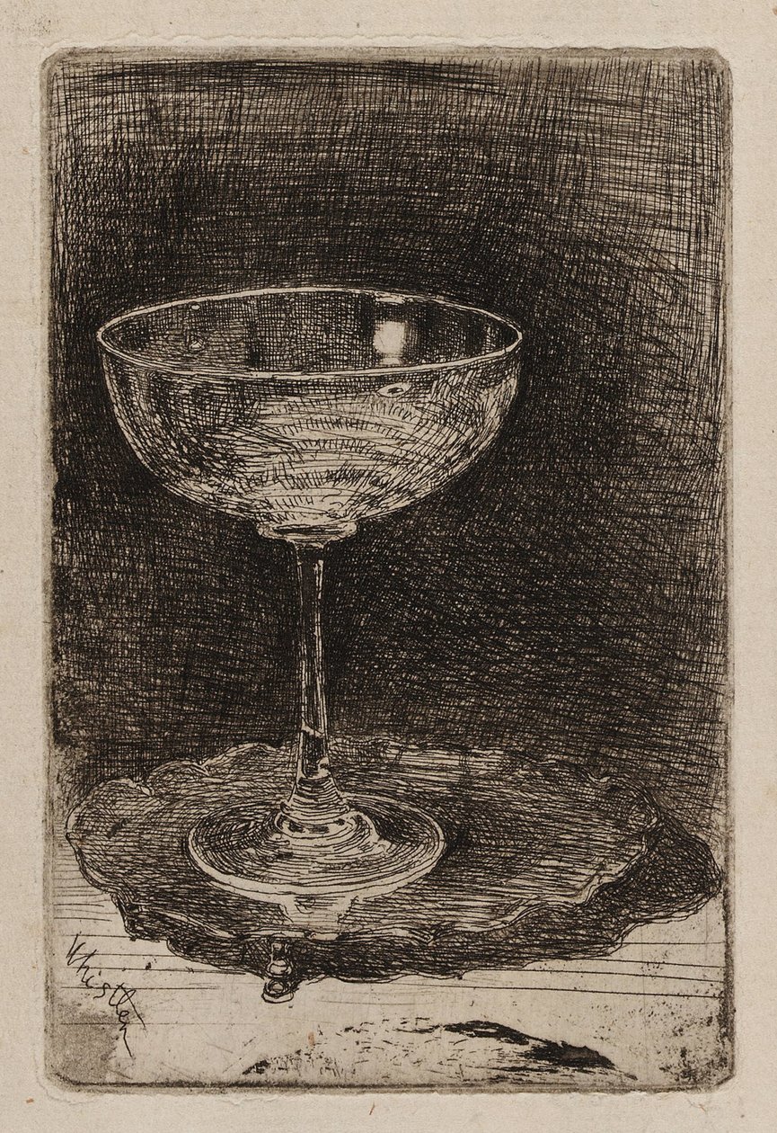 A borospohár, 1858. alkotó: James Abbott McNeill Whistler