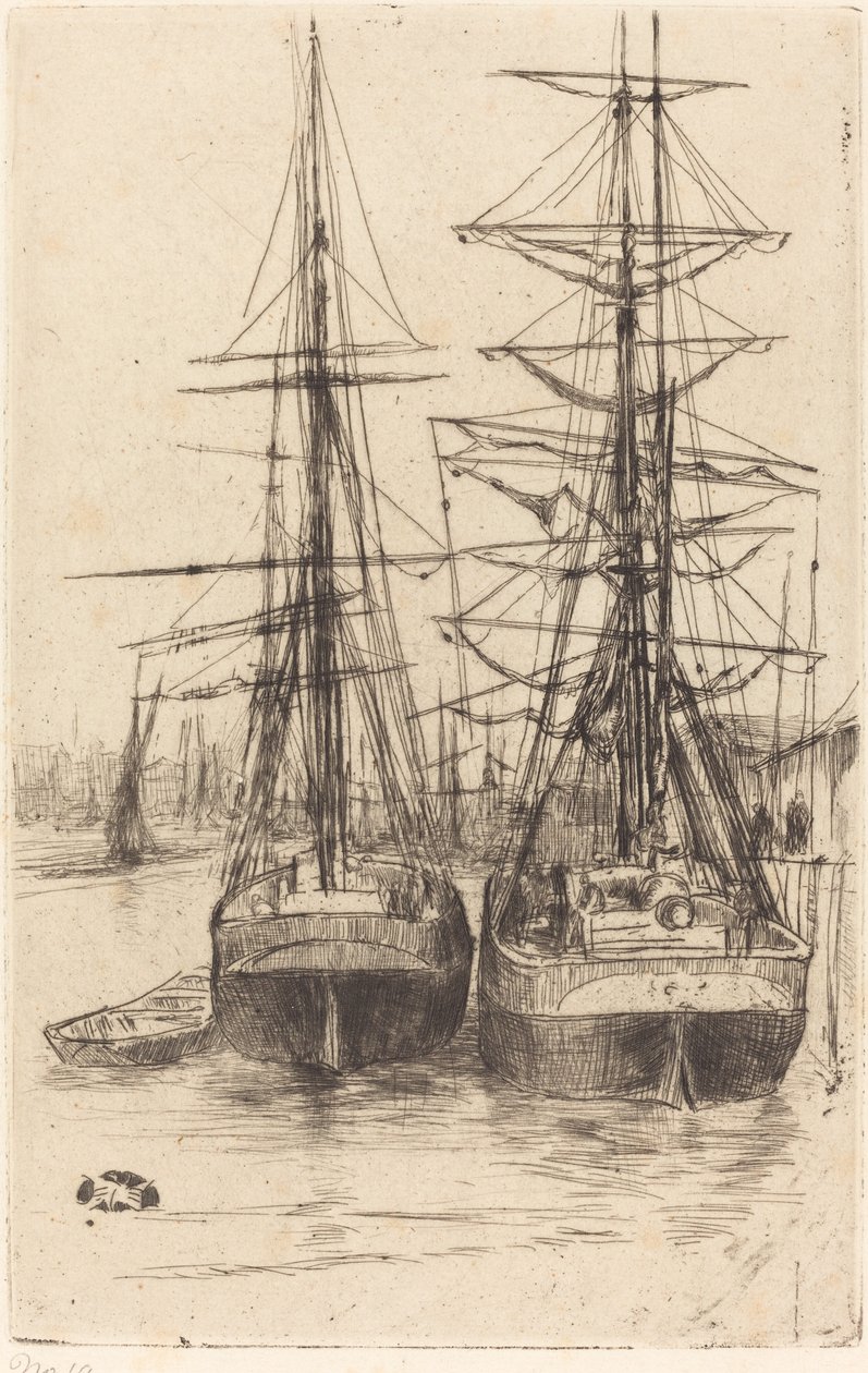 Két hajó, 1875. alkotó: James Abbott McNeill Whistler