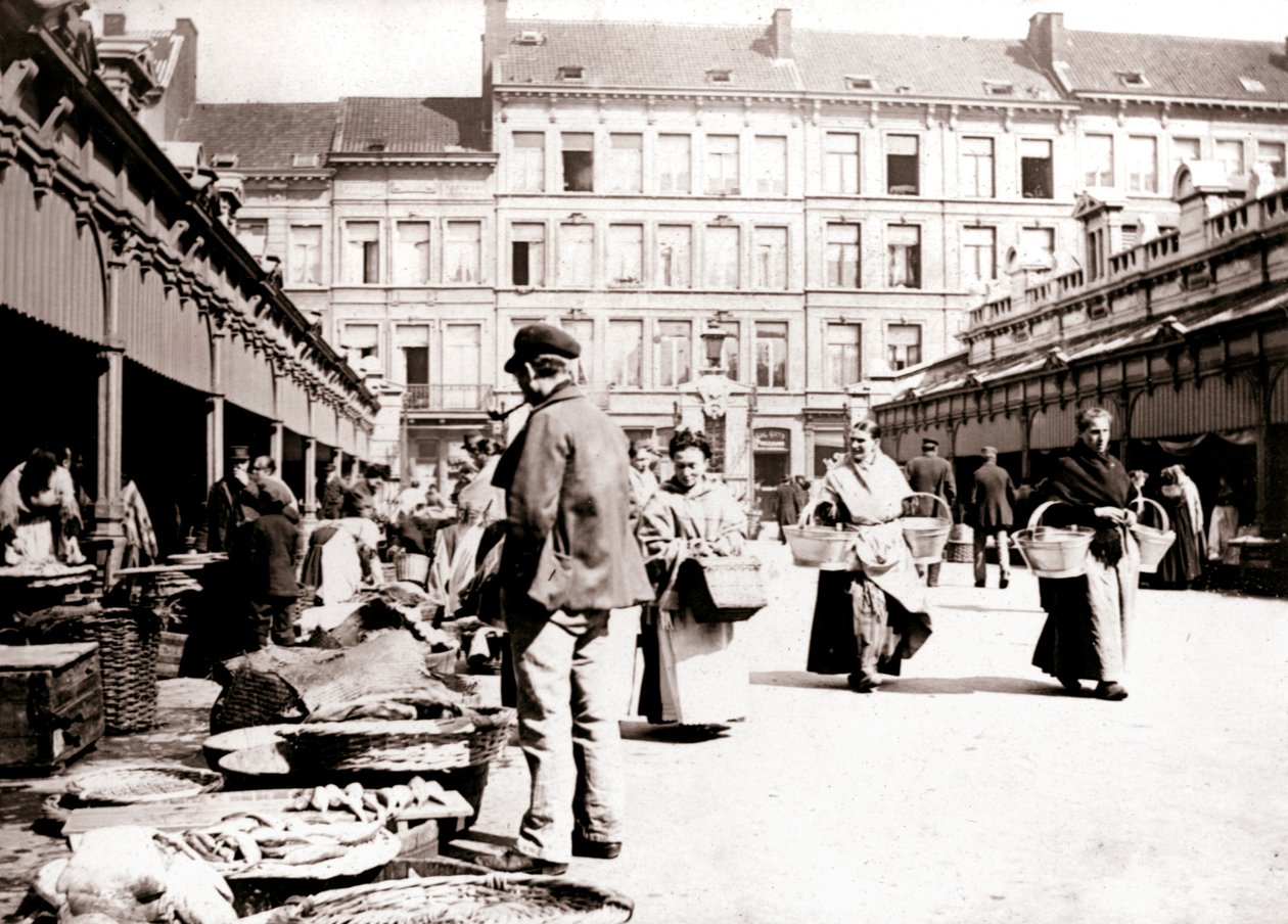 Piaci standok, Antwerpen, 1898. alkotó: James Batkin
