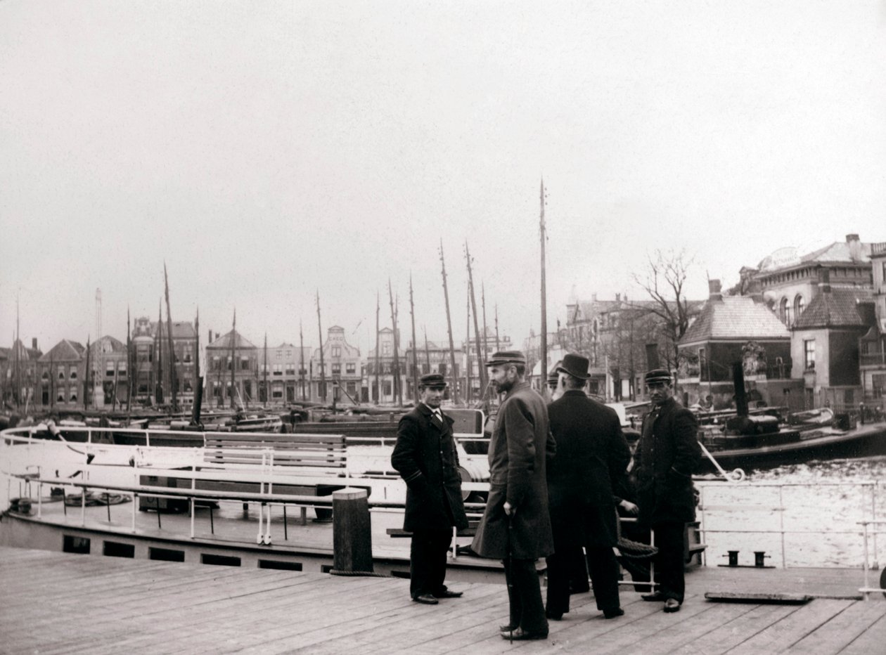 Férfiak csatornahajón, Rotterdam, 1898. alkotó: James Batkin