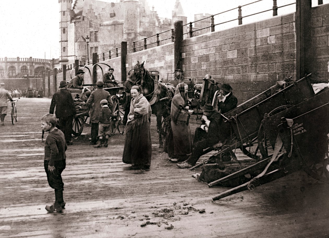 Utcai jelenet, Antwerpen, 1898. alkotó: James Batkin
