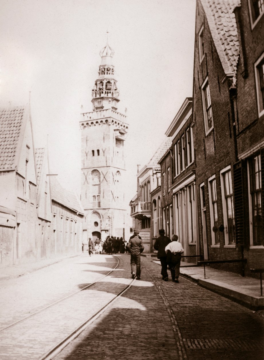 Utcai jelenet, Monnickendam, Hollandia, 1898. alkotó: James Batkin
