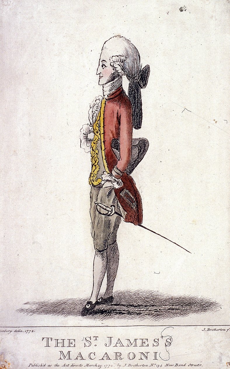 "A Szent Jakab makaróni", 1772 alkotó: James Bretherton