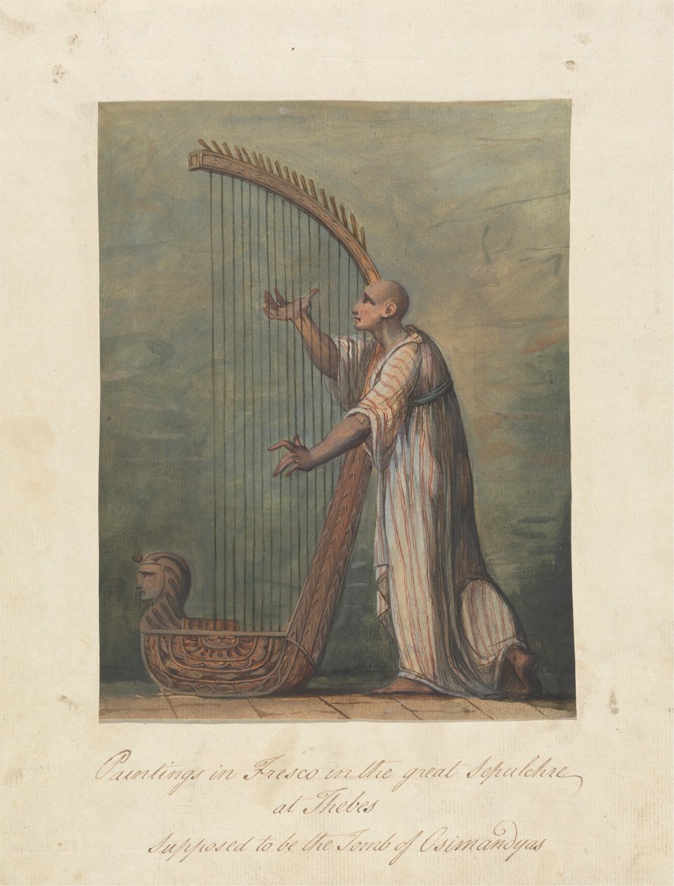 Férfi hárfán játszik alkotó: James Bruce