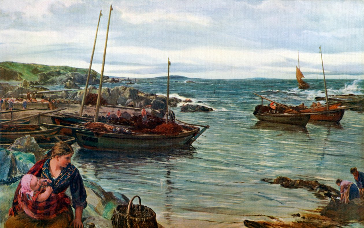 Otthon az árral, 1880, 1912. alkotó: James Clarke Hook