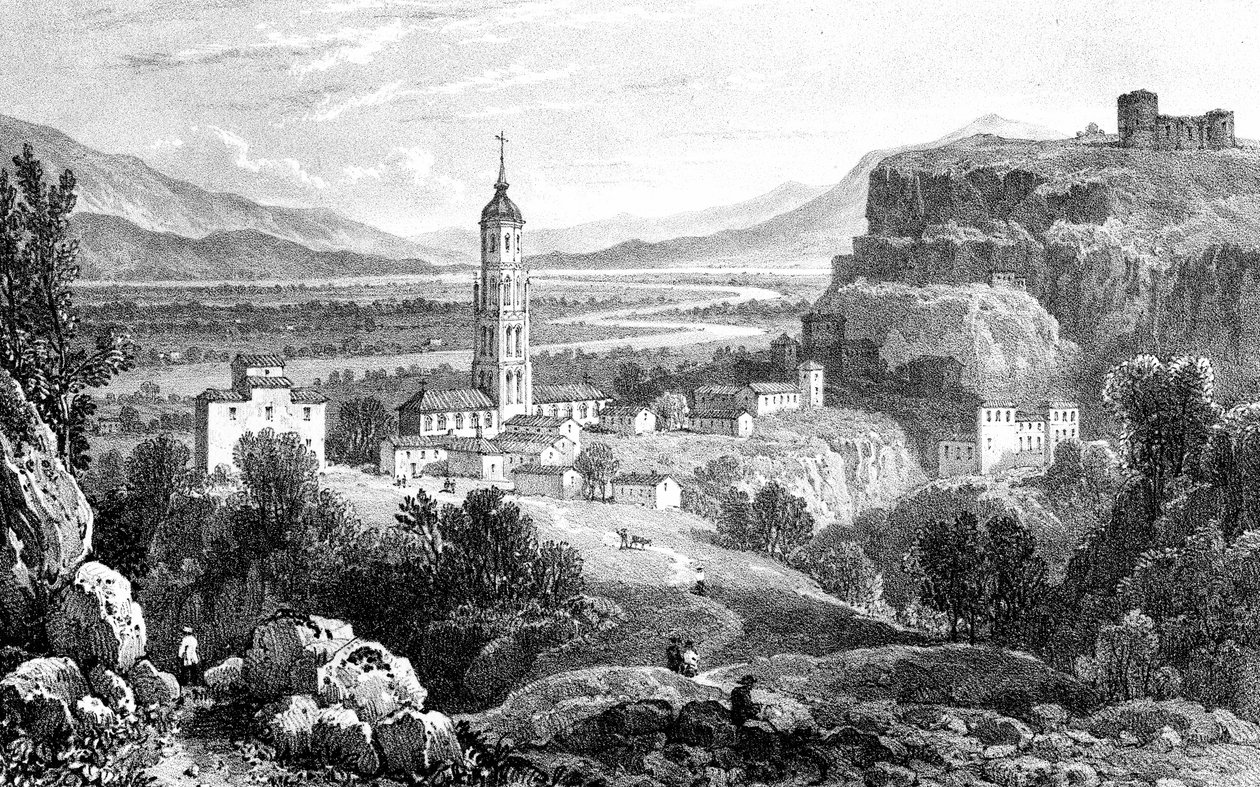 Fraga, Spanyolország, 1823. alkotó: James Duffield Harding