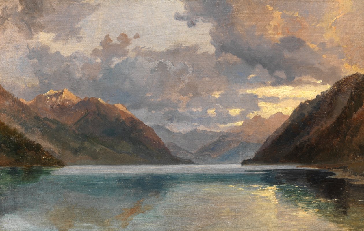 Luzerni-tó (olaj, papír) alkotó: James Duffield Harding