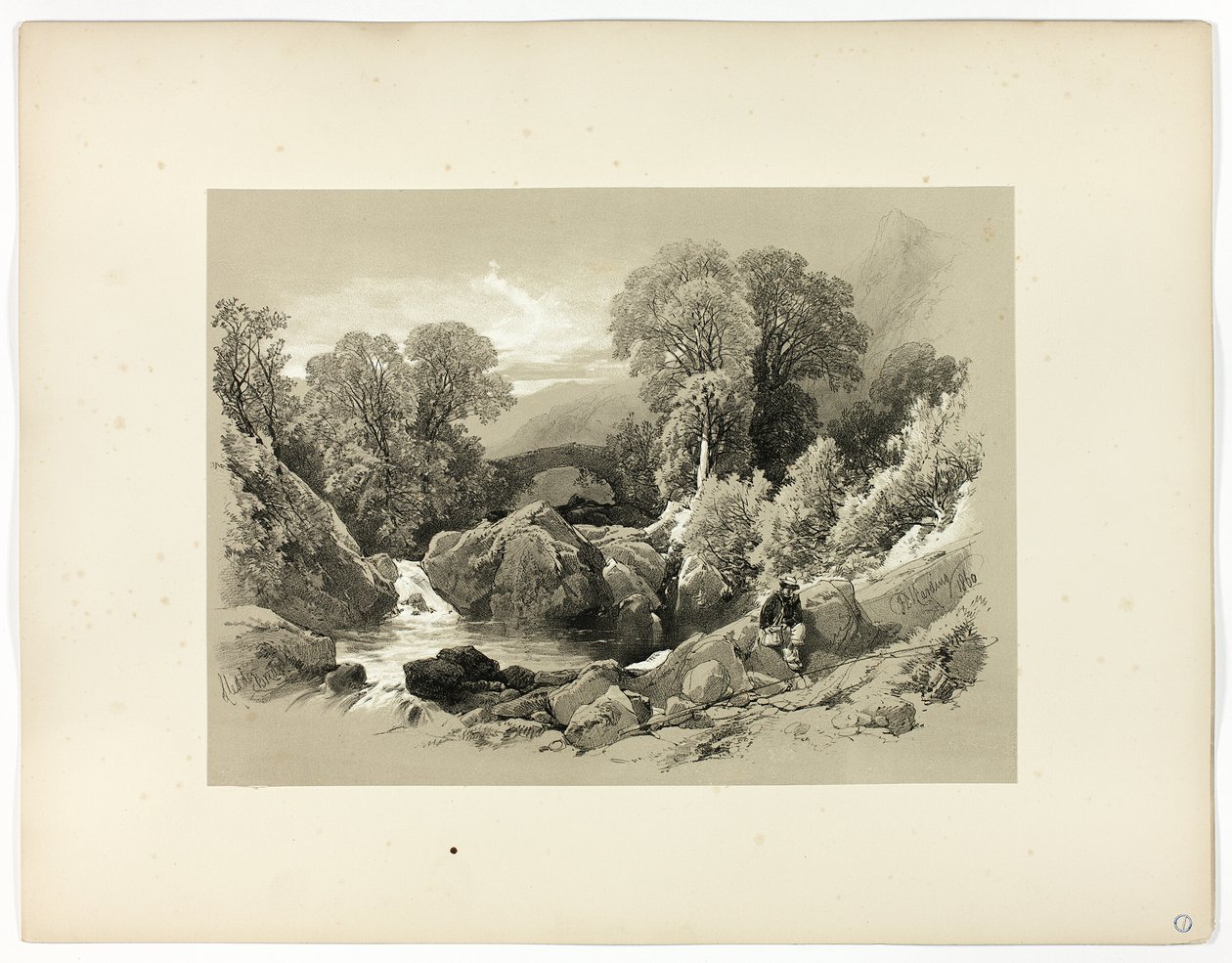 Sledde Bridge, a Picturesque Selections kínálatából alkotó: James Duffield Harding