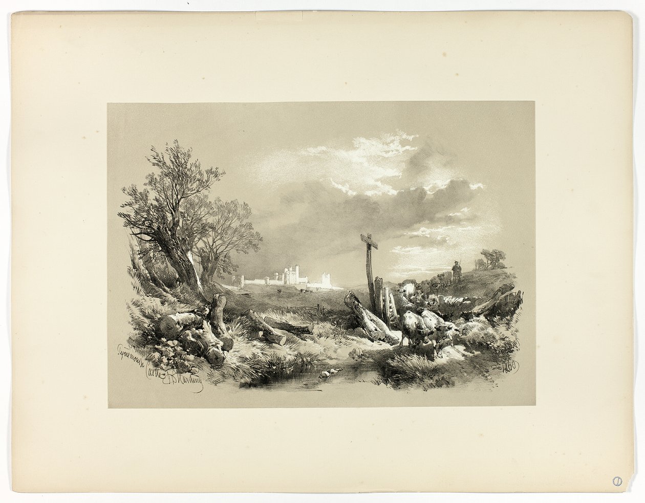 Tynemouth kastély, a festői válogatásokból alkotó: James Duffield Harding