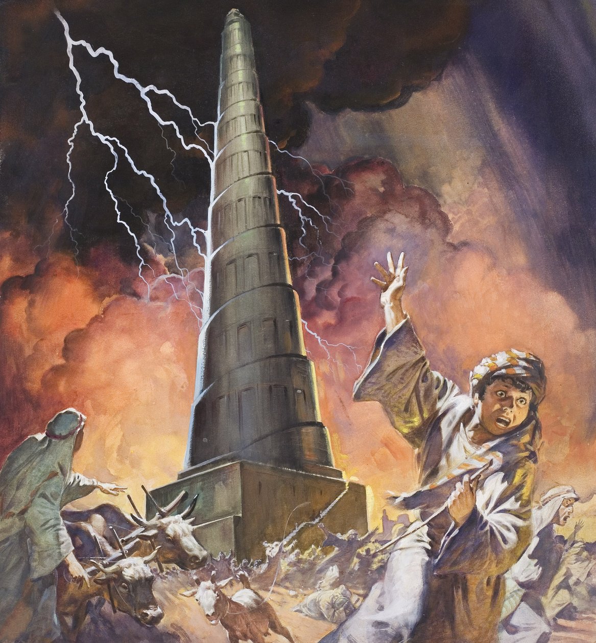 Bábel tornya (gouache, papír) alkotó: James Edwin McConnell