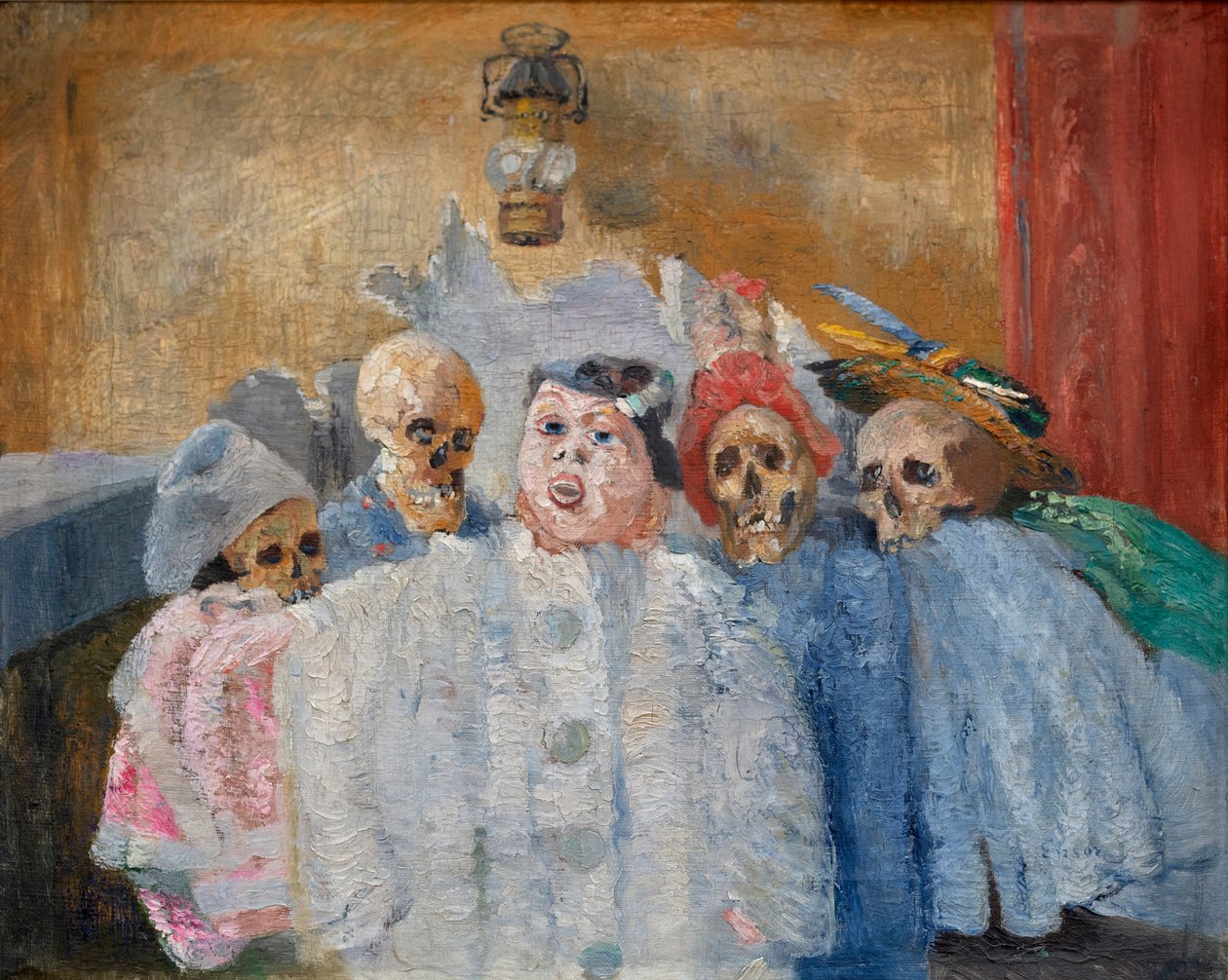 Pierrot és a csontváz alkotó: James Ensor