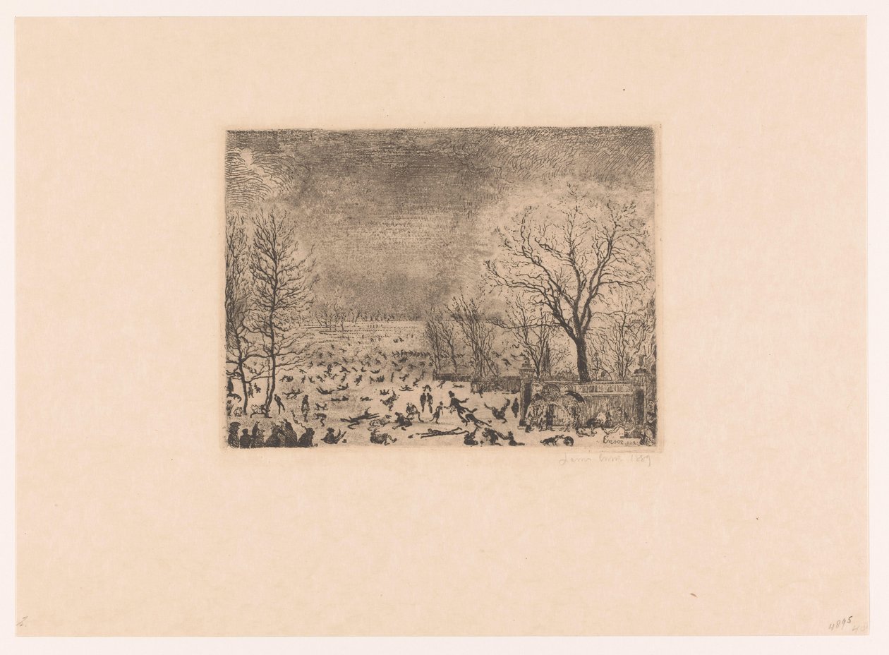 jégkorcsolyázók Les patineurs alkotó: James Ensor