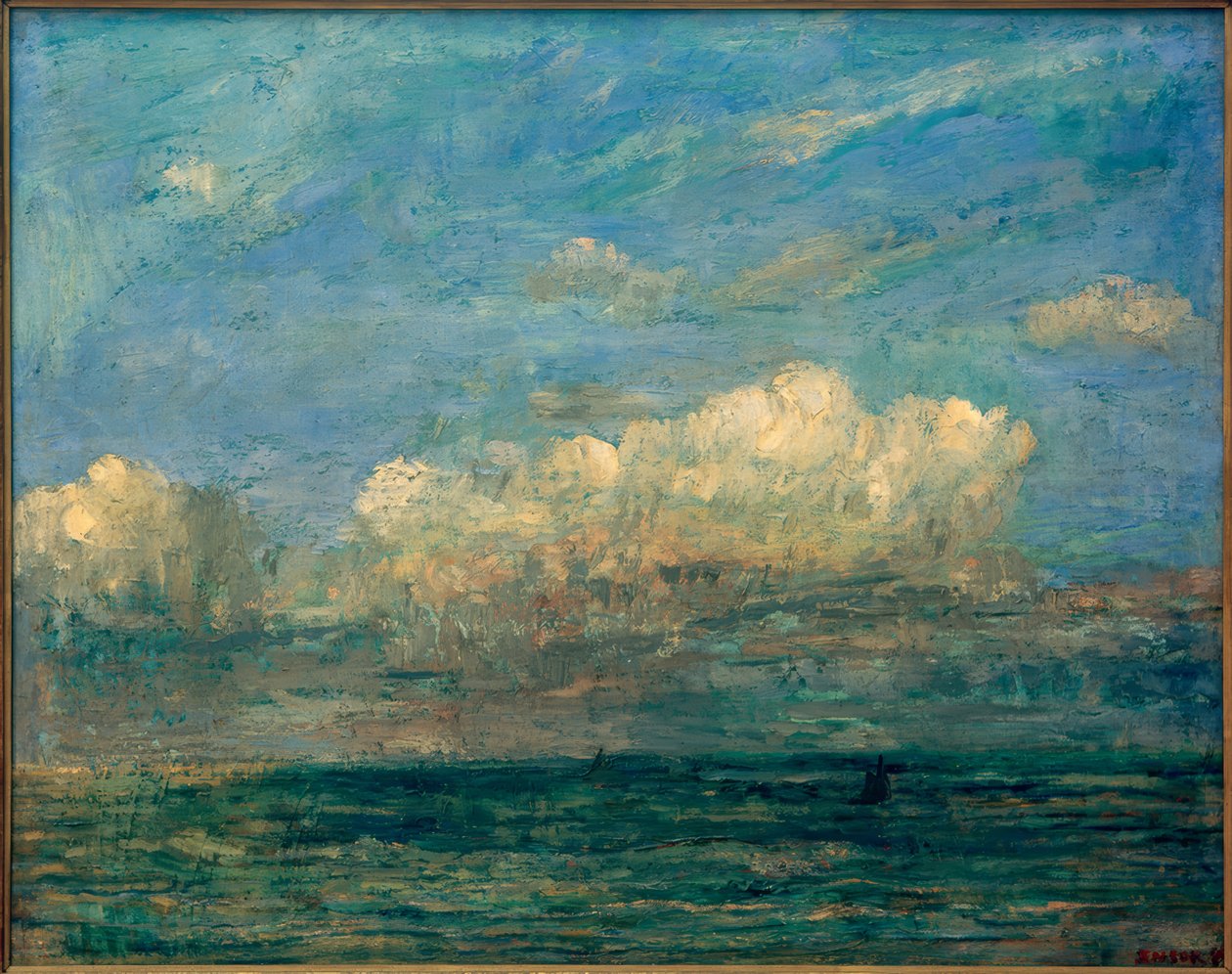 Tengeri táj fehér felhővel alkotó: James Sidney Ensor