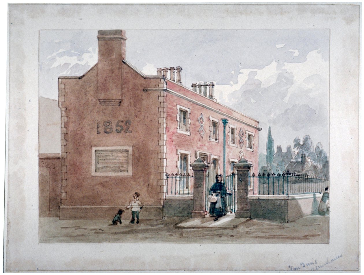 Van Dun Almshouses, Caxton Street, London, 1852 alkotó: James Findlay