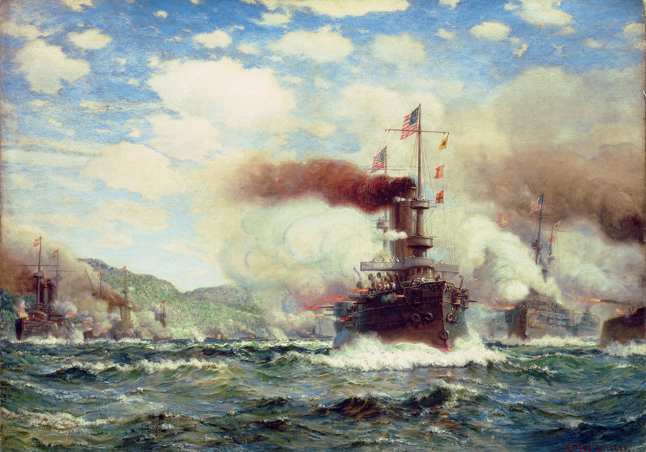 Naval Battle Explosion (olaj, vászon) alkotó: James Gale Tyler