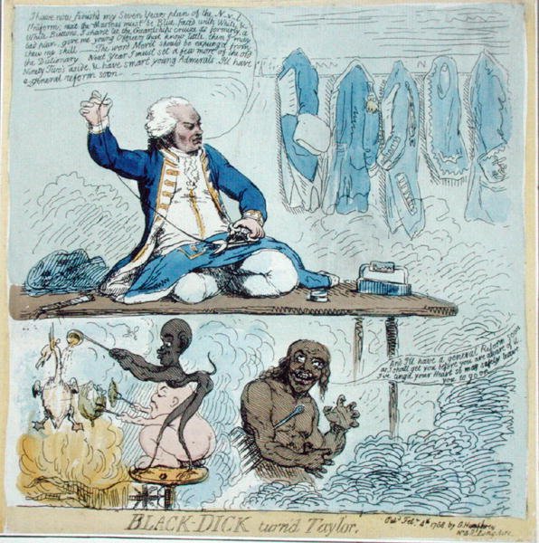 Black-Dick Taylort fordította alkotó: James Gillray