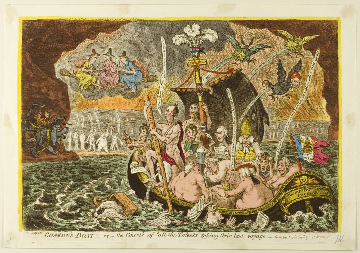 Charon hajója alkotó: James Gillray