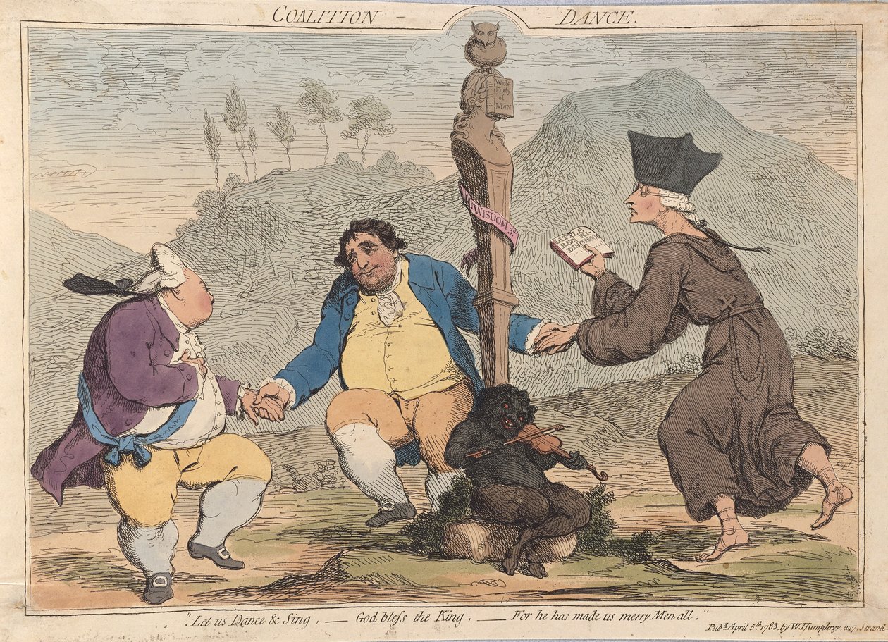 Összefogás Tánc, kocsma. 1785 (kézzel színezett metszet) alkotó: James Gillray