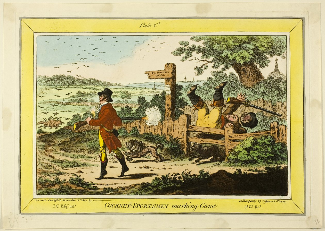 Cockney Sportsmen jelölő játék alkotó: James Gillray