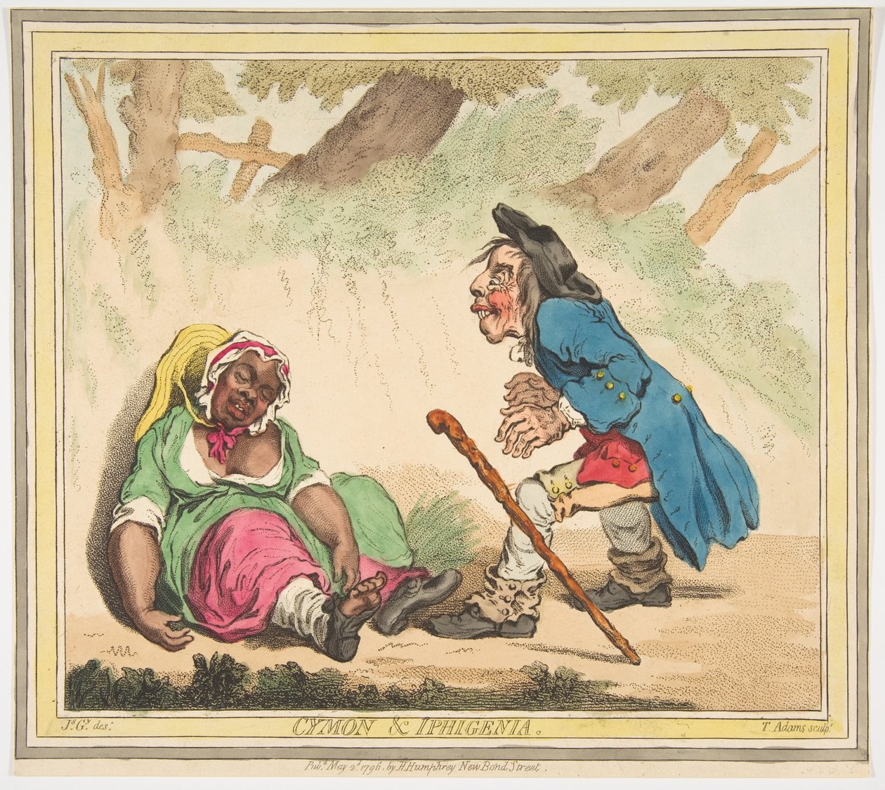 Cymon és Iphigenia, 1796. május 2. alkotó: James Gillray