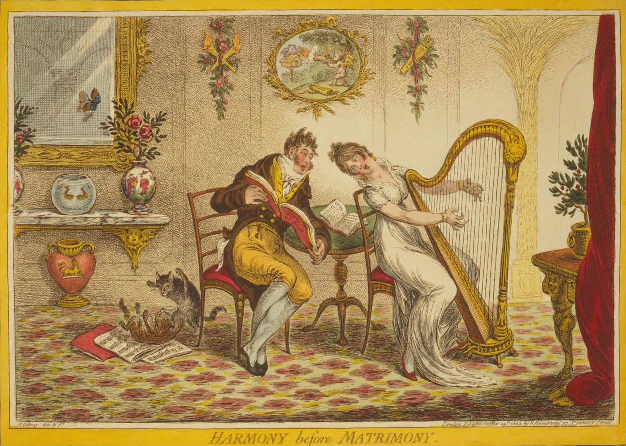 Harmónia a házasság előtt, 1805 alkotó: James Gillray