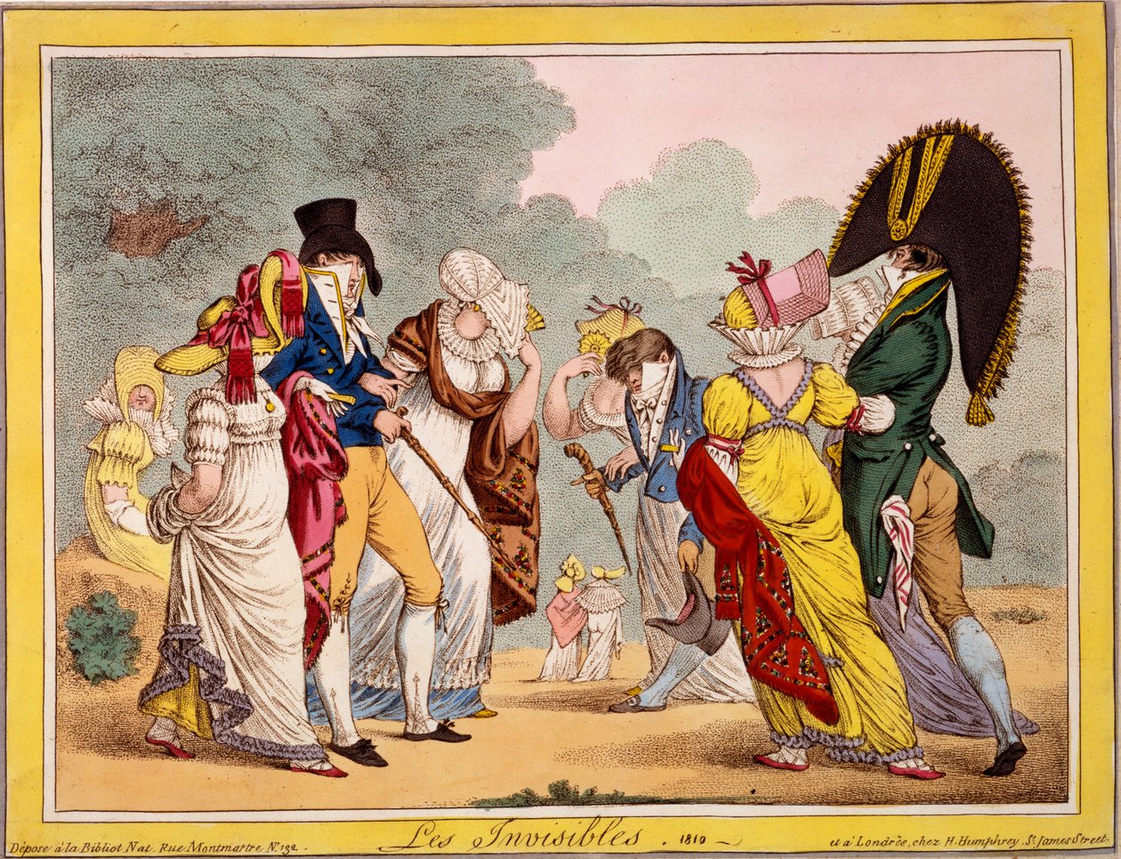 Les Invisibles, 1810 (kézzel színezett metszet) alkotó: James Gillray