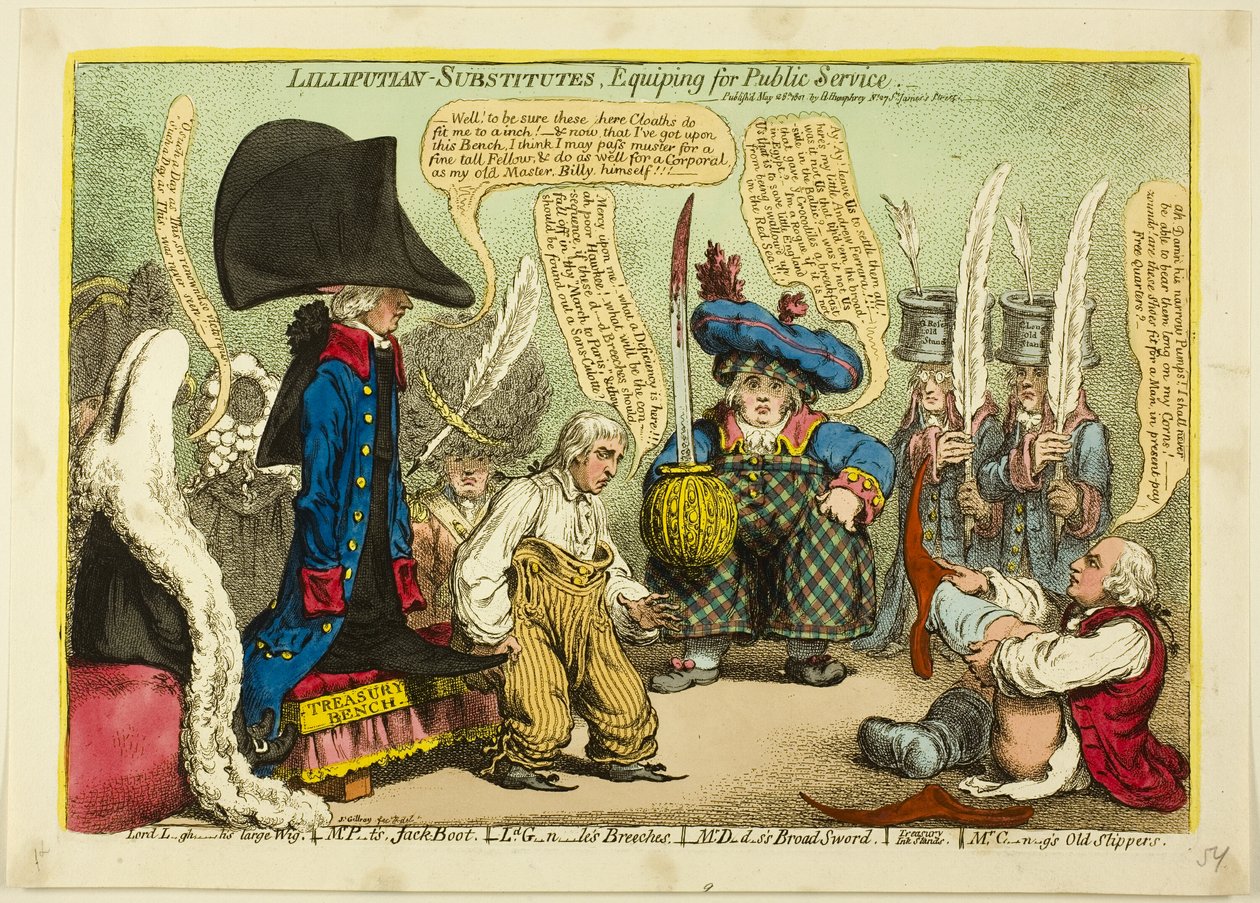 Lilliputian-Substitutes, felszerelés a közszolgálatra alkotó: James Gillray