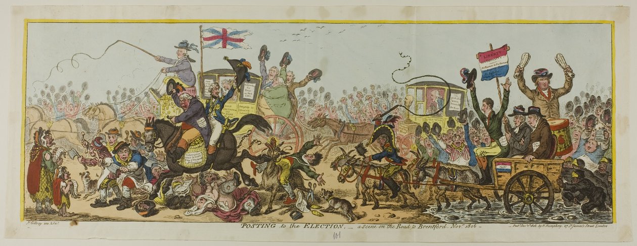 A választásokhoz való hozzászólás alkotó: James Gillray