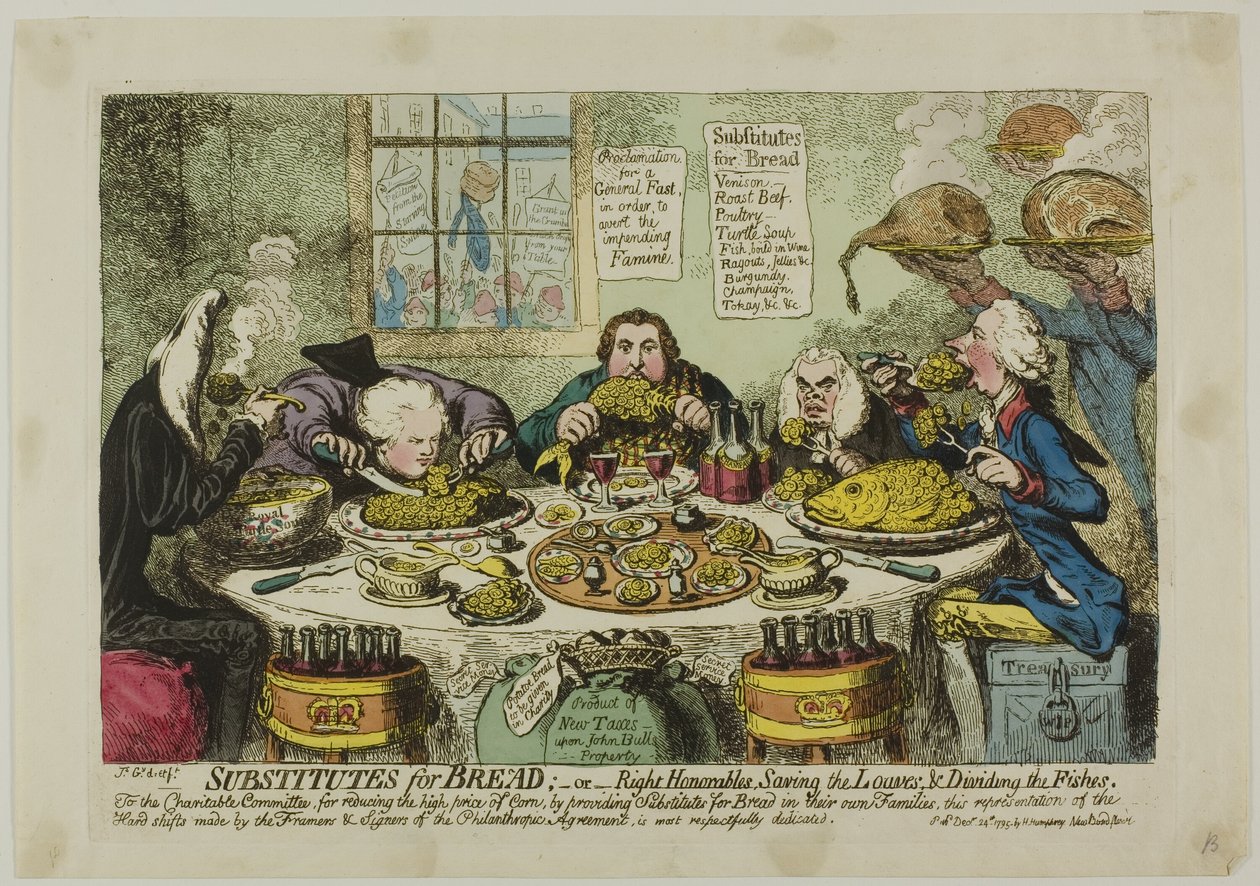 Kenyérpótlók alkotó: James Gillray