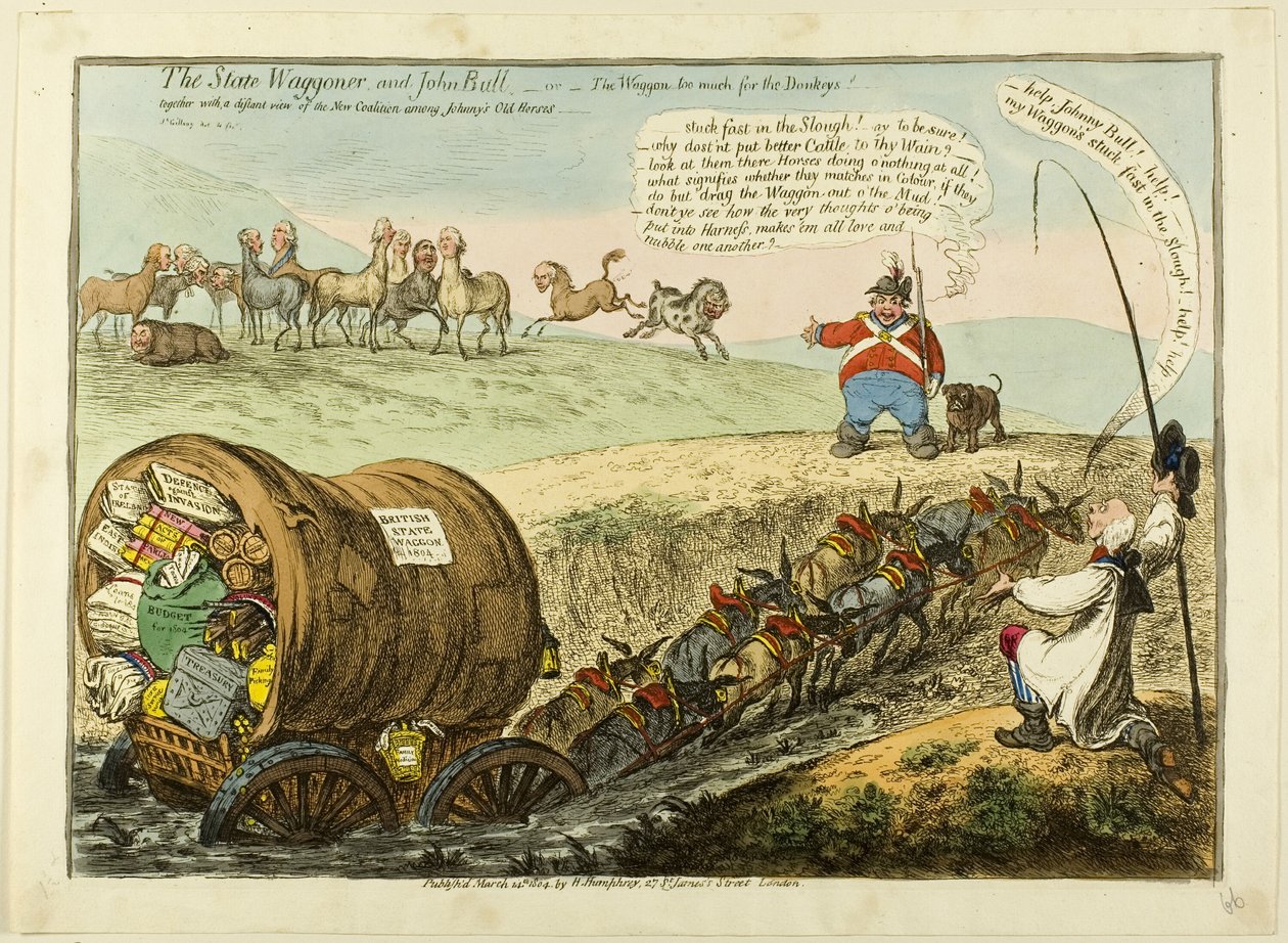 Az állami Waggoner és John Bull alkotó: James Gillray