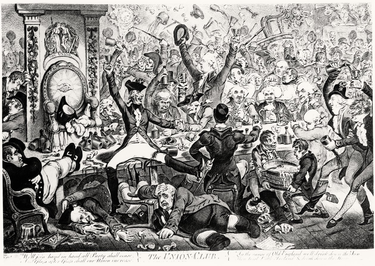 The Union Club, 1801 (színes metszet) alkotó: James Gillray