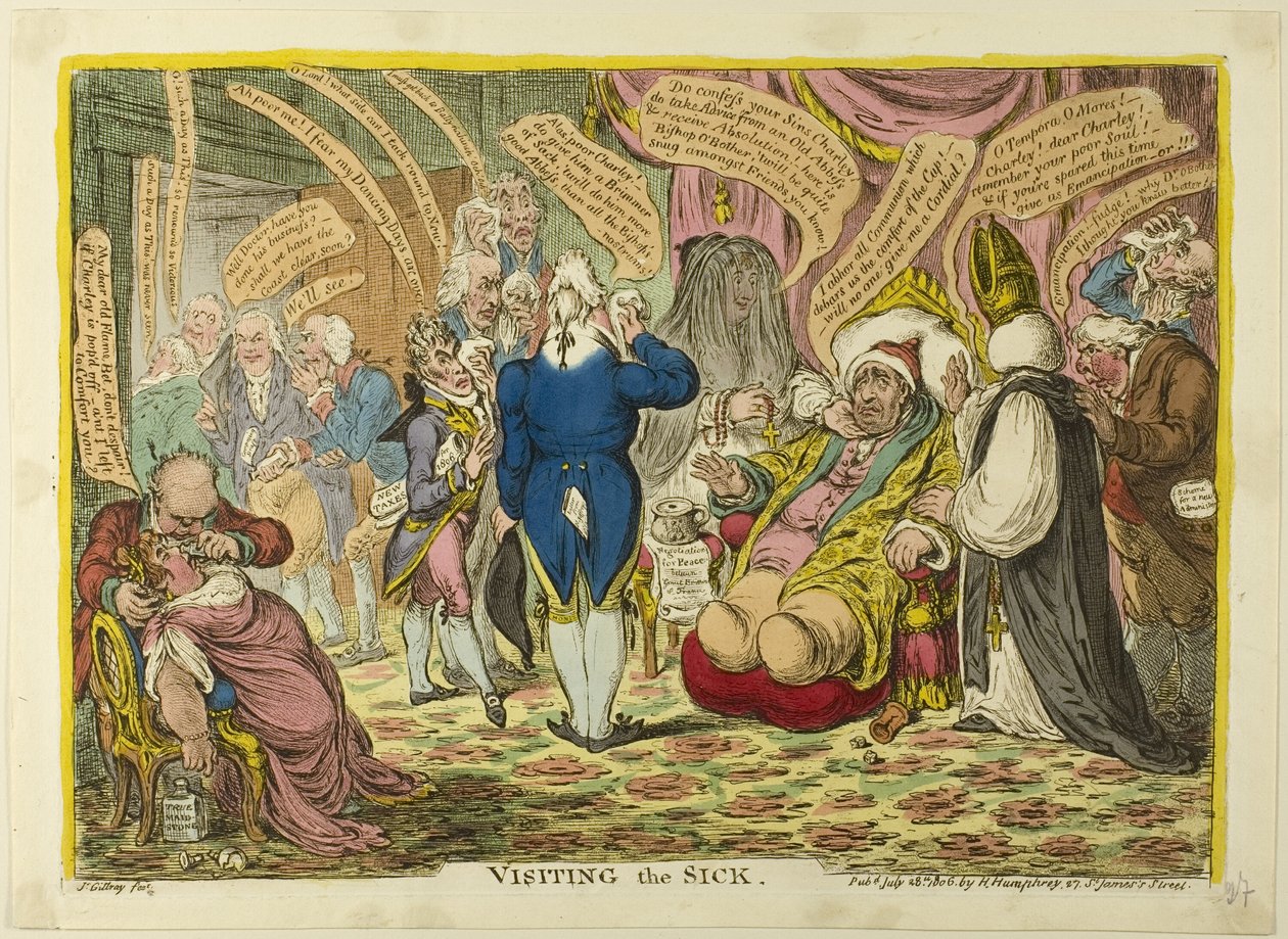 A betegek látogatása alkotó: James Gillray