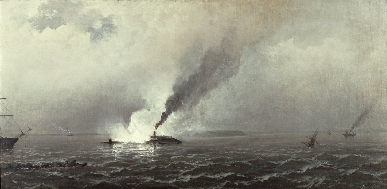 A monitor és a Merrimac, 1874-75 alkotó: James Hamilton