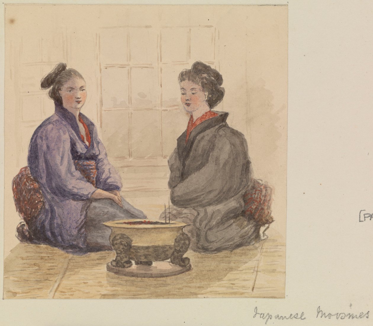 Japán "moosmes", 1868 körül (akvarell) alkotó: James Henry Butt