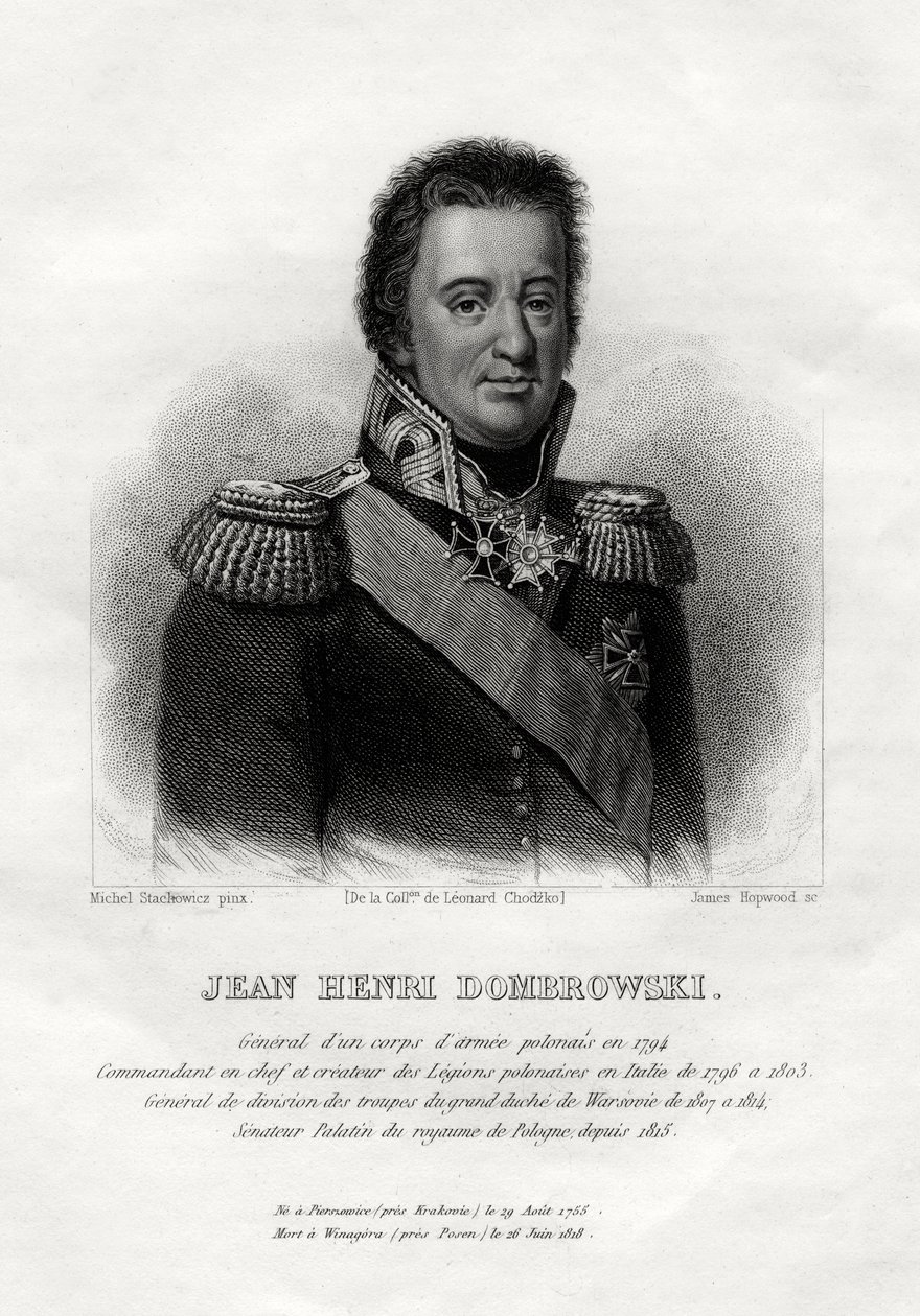 Jean Henri Dombrowski, lengyel katonai parancsnok, 1845 alkotó: James Hopwood