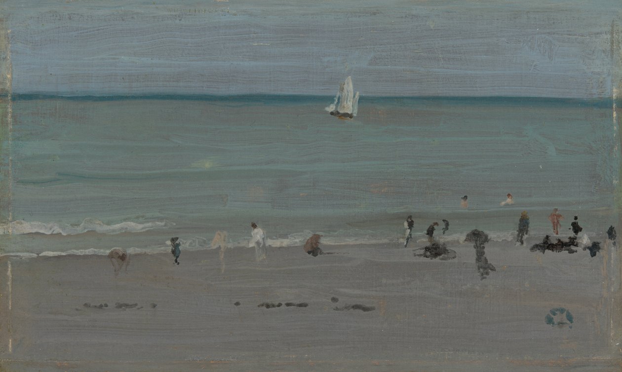 Part menti jelenet, fürdőzők alkotó: James Abbott McNeill Whistler
