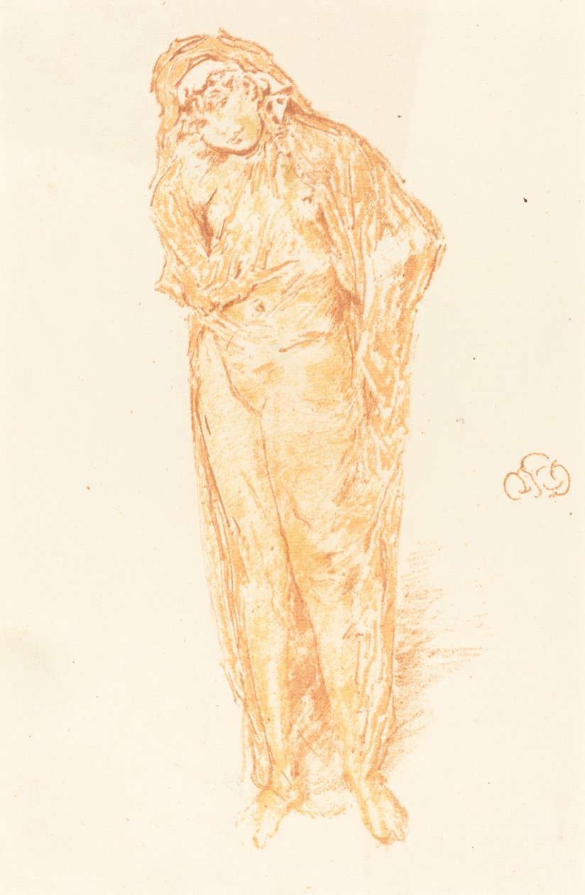 Drapált ábra, álló alkotó: James Abbott McNeill Whistler