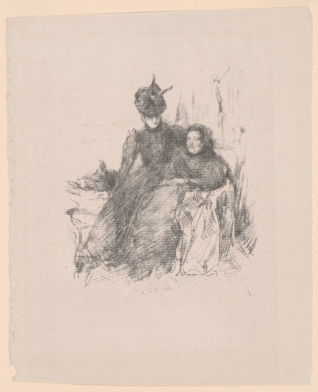 Anya és lánya [La Mère Malade] alkotó: James McNeill Whistler