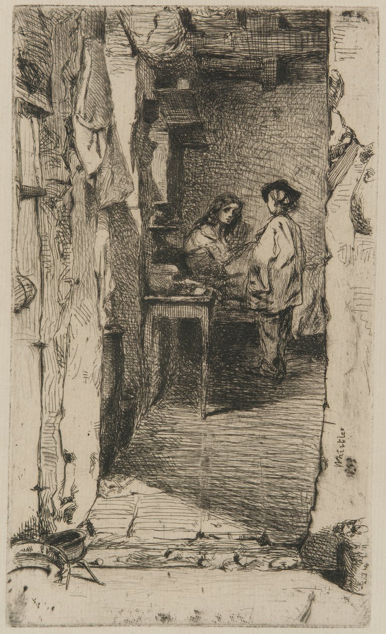 Rag Pickers, Mouffetard kerület, Párizs alkotó: James Abbott McNeill Whistler