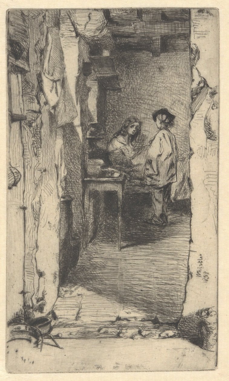 Rag Pickers, Mouffetard kerület, Párizs alkotó: James Abbott McNeill Whistler